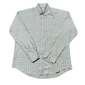 Peter Millar Mens Crown Soft Silk Blend Large Plaid Dress Shirt